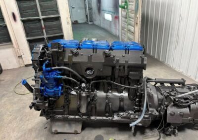 Engine painted before assembly into truck