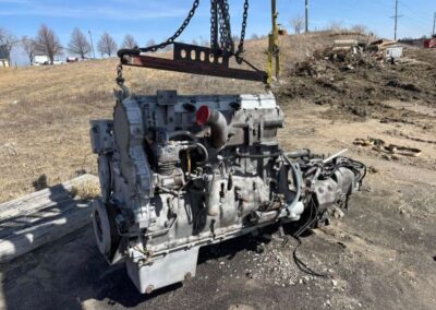 Painting an engine outside