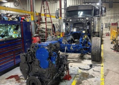 Engine Positioned for Assembly